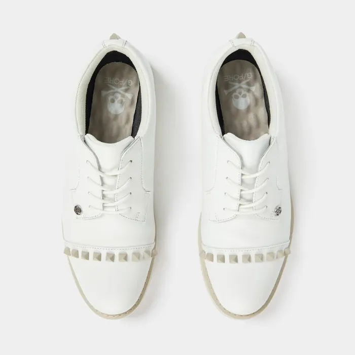 GFORE GALLIVANTER LEATHER STUD CAP TOE GOLF SHOE Stone Women Golf Shoes GFORE GALLIVANTER LEATHER STUD CAP TOE GOLF SHOE Stone Women Golf Shoes