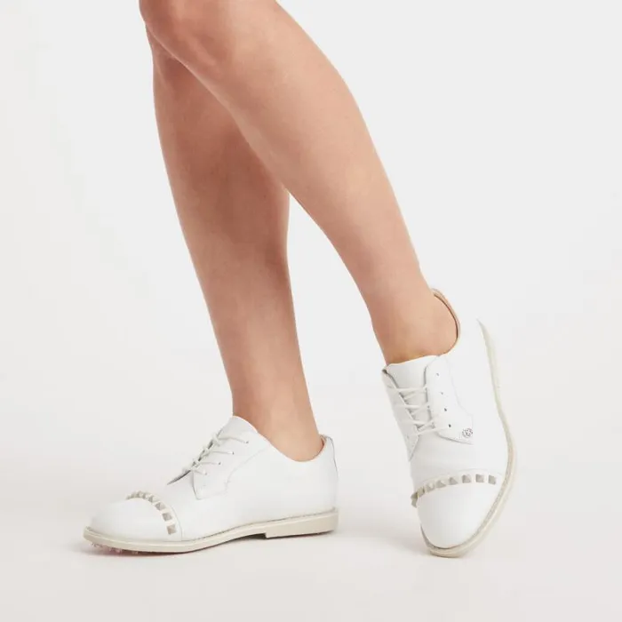 GFORE GALLIVANTER LEATHER STUD CAP TOE GOLF SHOE Stone Women Golf Shoes GFORE GALLIVANTER LEATHER STUD CAP TOE GOLF SHOE Stone Women Golf Shoes