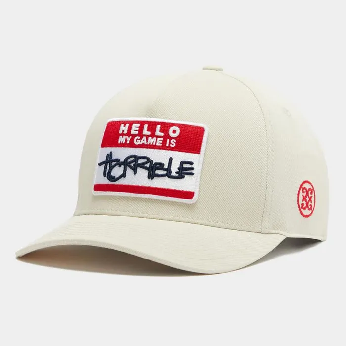 GFORE HELLO STRETCH TWILL SNAPBACK HAT Stone Men Hats