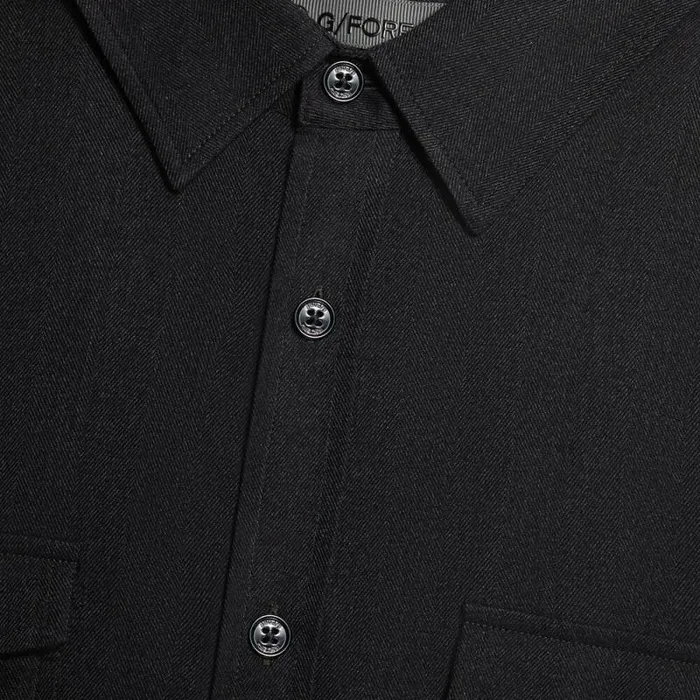 GFORE HERRINGBONE BRUSHED DRESS SHIRT Charcoal Heather Grey Men Dress Shirts GFORE HERRINGBONE BRUSHED DRESS SHIRT Charcoal Heather Grey Men Dress Shirts