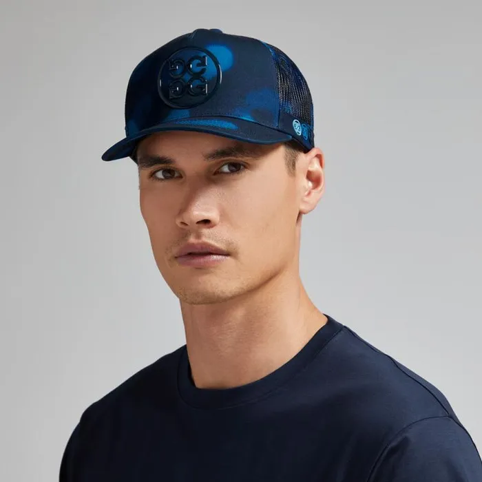 GFORE ICON BLUR CAMO COTTON TWILL TRUCKER HAT Twilight MenWomen Hats