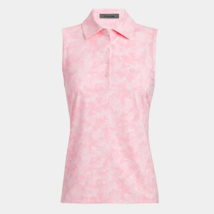 GFORE ICON CAMO SILKY TECH NYLON SLEEVELESS POLO Blush Women Polos and Shirts