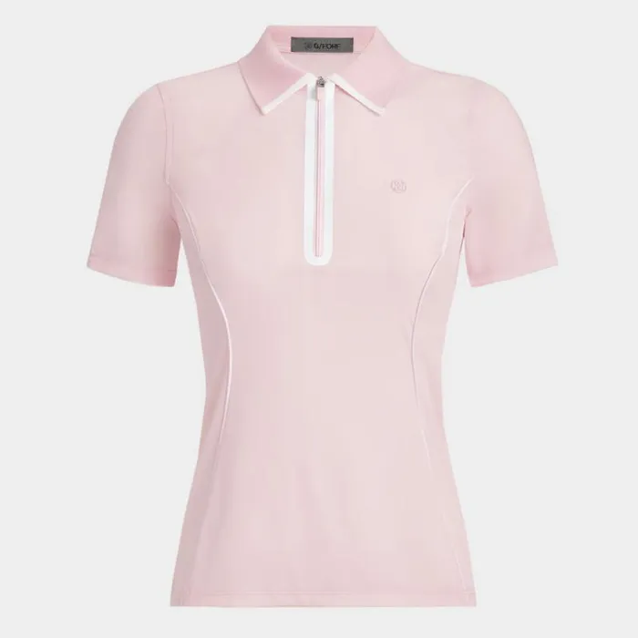 GFORE LIGHTWEIGHT WARP KNIT QUARTER ZIP POLO Blush Women Polos and Shirts