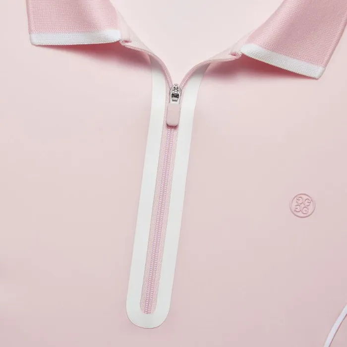 GFORE LIGHTWEIGHT WARP KNIT QUARTER ZIP POLO Blush Women Polos and Shirts GFORE LIGHTWEIGHT WARP KNIT QUARTER ZIP POLO Blush Women Polos and Shirts