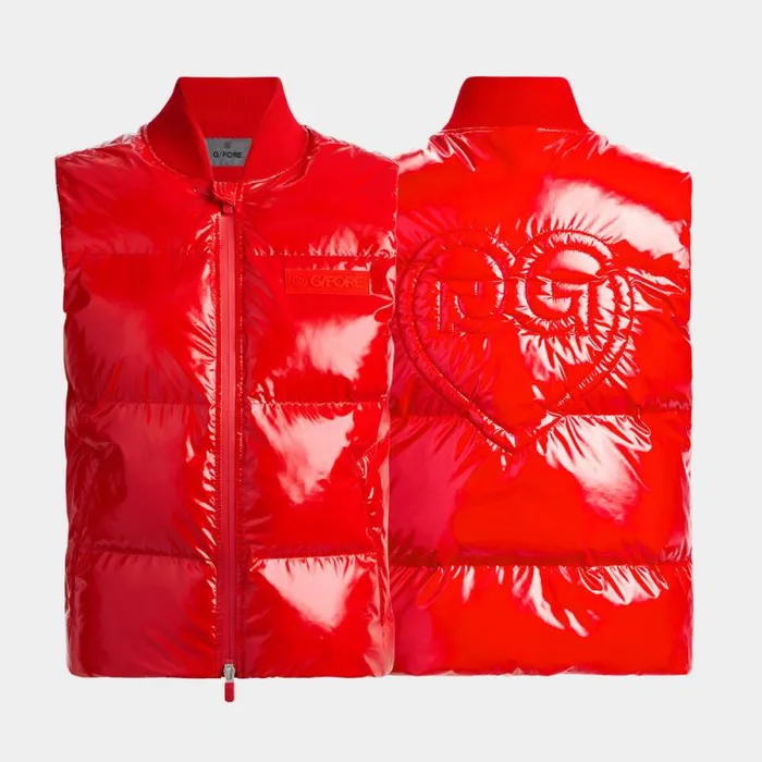 GFORE LIMITED EDITION HEART G039S COATED NYLON QUILTED PUFFER VEST Poppy Women Outerwear GFORE LIMITED EDITION HEART G039S COATED NYLON QUILTED PUFFER VEST Poppy Women Outerwear
