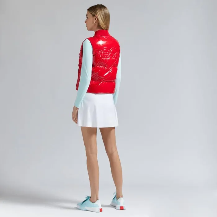 GFORE LIMITED EDITION HEART G039S COATED NYLON QUILTED PUFFER VEST Poppy Women Outerwear