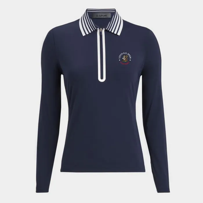 GFORE LTD RELEASE 2025 US OPEN SILKY TECH NYLON QUARTER ZIP POLO Twilight Women Polos and Shirts GFORE LTD RELEASE 2025 US OPEN SILKY TECH NYLON QUARTER ZIP POLO Twilight Women Polos and Shirts