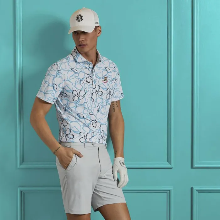GFORE LTD RELEASE 2025 US OPEN WATERCOLOUR FLORAL TECH PIQU POLO Fountain Men Polos GFORE LTD RELEASE 2025 US OPEN WATERCOLOUR FLORAL TECH PIQU POLO Fountain Men Polos
