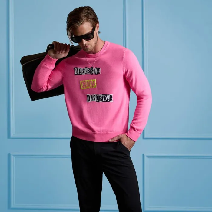 GFORE LTD RELEASE OGD MERINO WOOL SWEATER Knockout Pink Men Sweaters GFORE LTD RELEASE OGD MERINO WOOL SWEATER Knockout Pink Men Sweaters