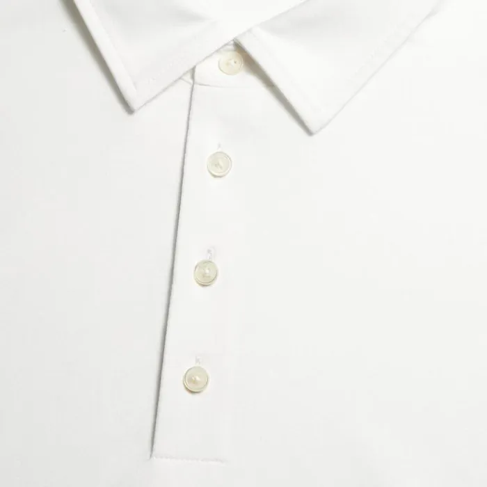 GFORE LUXE COTTON BLEND LONG SLEEVE POLO Snow Men Polos GFORE LUXE COTTON BLEND LONG SLEEVE POLO Snow Men Polos