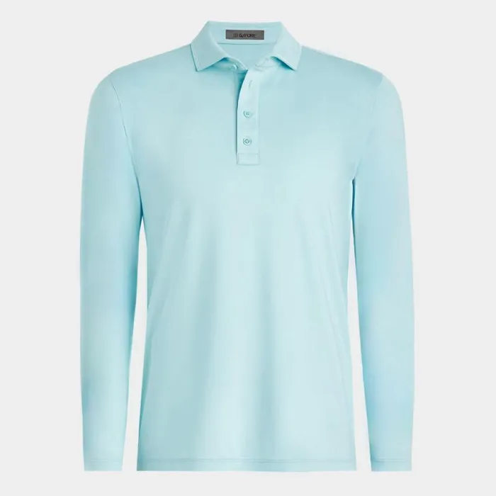 GFORE MLANGE ICE NYLON LONG SLEEVE POLO Powder Melange Men Polos