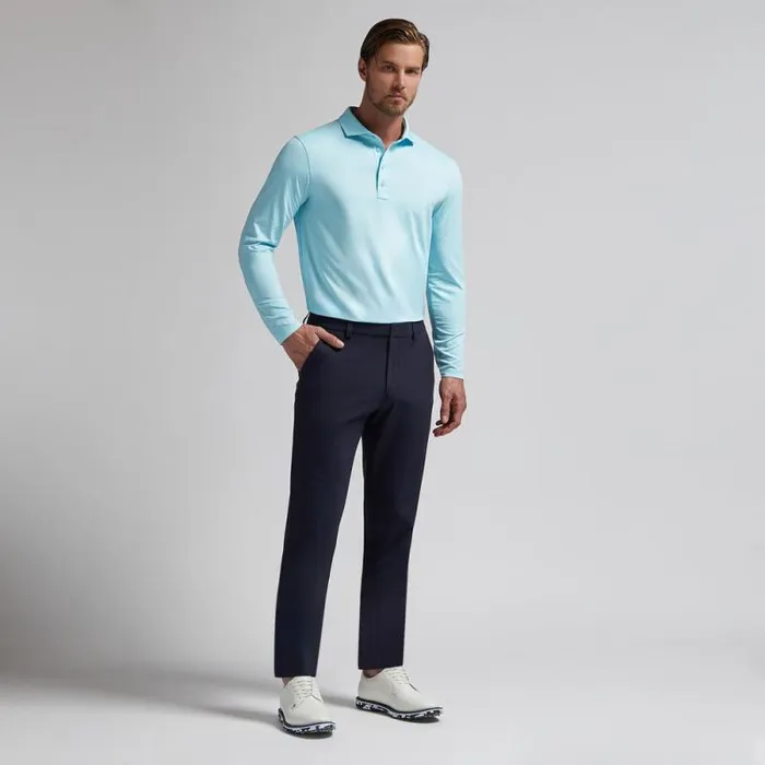 GFORE MLANGE ICE NYLON LONG SLEEVE POLO Powder Melange Men Polos GFORE MLANGE ICE NYLON LONG SLEEVE POLO Powder Melange Men Polos