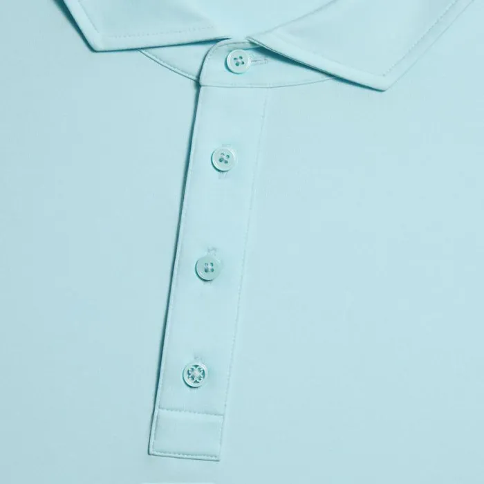 GFORE MLANGE ICE NYLON LONG SLEEVE POLO Powder Melange Men Polos GFORE MLANGE ICE NYLON LONG SLEEVE POLO Powder Melange Men Polos