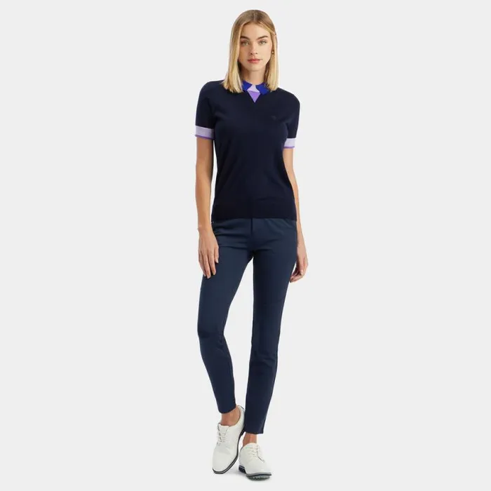 GFORE MERINO WOOL LAYERED SHORT SLEEVE SWEATER POLO Twilight Women Polos and Shirts GFORE MERINO WOOL LAYERED SHORT SLEEVE SWEATER POLO Twilight Women Polos and Shirts