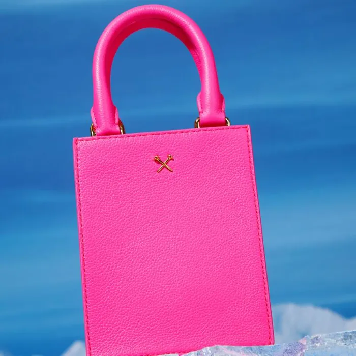 GFORE METAL TEES LEATHER MINI TOTE Knockout Pink Women Handbags and Luggage