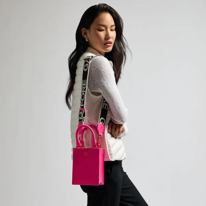GFORE METAL TEES LEATHER MINI TOTE Knockout Pink Women Handbags and Luggage GFORE METAL TEES LEATHER MINI TOTE Knockout Pink Women Handbags and Luggage