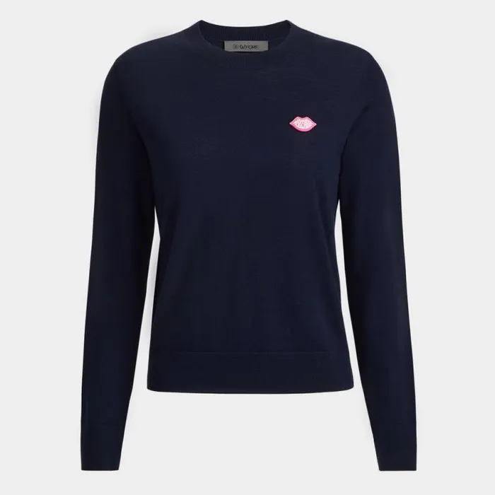 GFORE MOTHER GOLFER MERINO WOOL CREWNECK SWEATER Twilight Women Sweaters