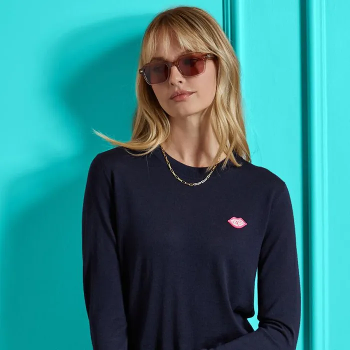 GFORE MOTHER GOLFER MERINO WOOL CREWNECK SWEATER Twilight Women Sweaters GFORE MOTHER GOLFER MERINO WOOL CREWNECK SWEATER Twilight Women Sweaters