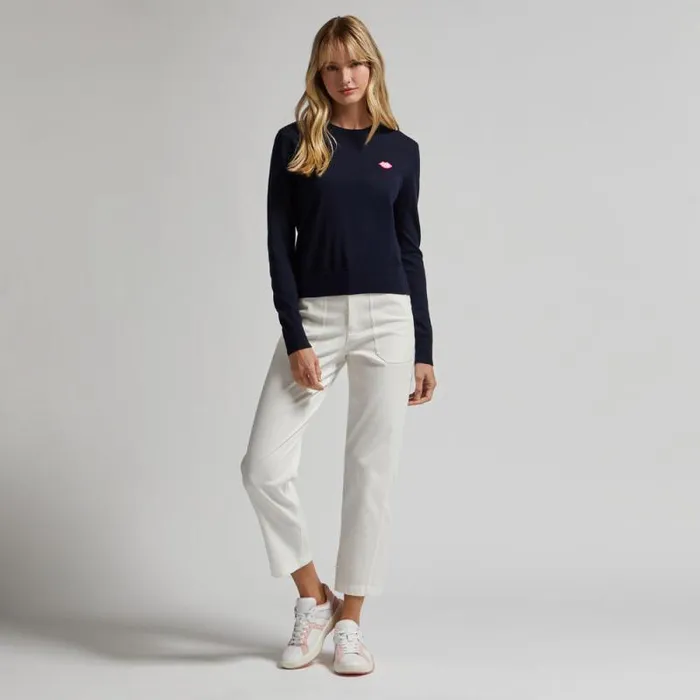 GFORE MOTHER GOLFER MERINO WOOL CREWNECK SWEATER Twilight Women Sweaters GFORE MOTHER GOLFER MERINO WOOL CREWNECK SWEATER Twilight Women Sweaters