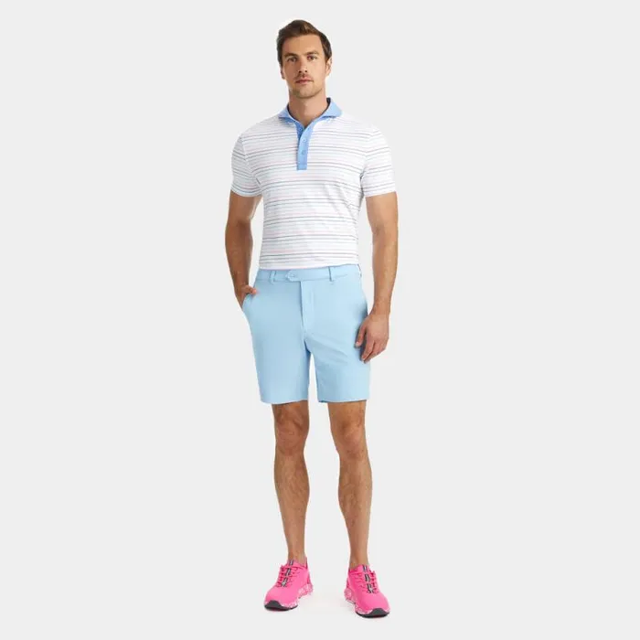GFORE MULTI STRIPE TECH JERSEY MODERN SPREAD COLLAR POLO Snow Men Polos GFORE MULTI STRIPE TECH JERSEY MODERN SPREAD COLLAR POLO Snow Men Polos
