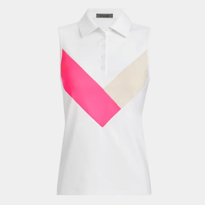 GFORE MULTI V TECH JERSEY SLEEVELESS POLO Knockout Pink Women Polos and Shirts GFORE MULTI V TECH JERSEY SLEEVELESS POLO Knockout Pink Women Polos and Shirts