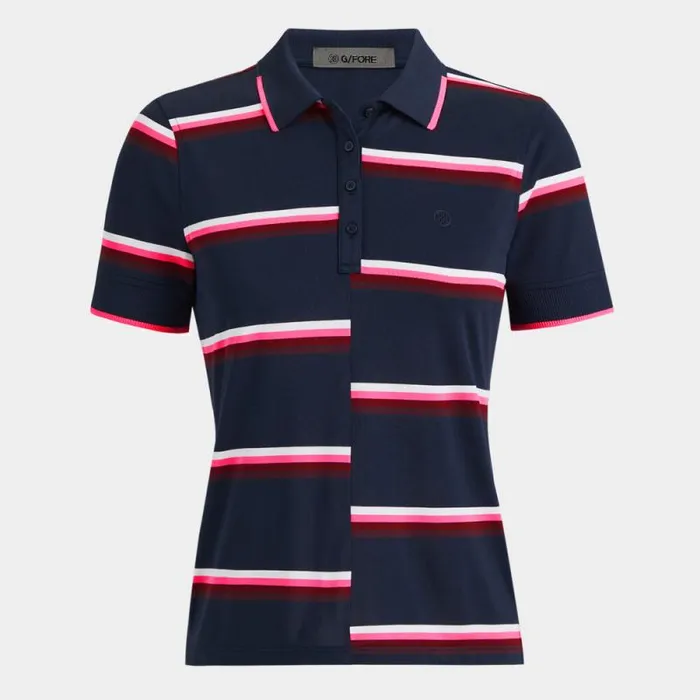 GFORE OFFSET STRIPE TECH PIQU POLO Twilight Women Polos and Shirts