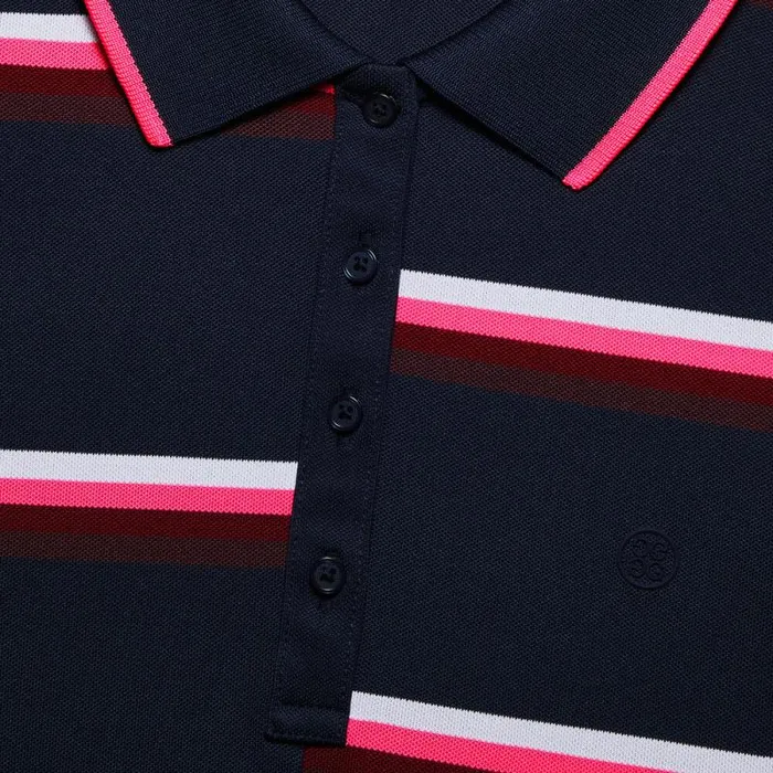 GFORE OFFSET STRIPE TECH PIQU POLO Twilight Women Polos and Shirts GFORE OFFSET STRIPE TECH PIQU POLO Twilight Women Polos and Shirts