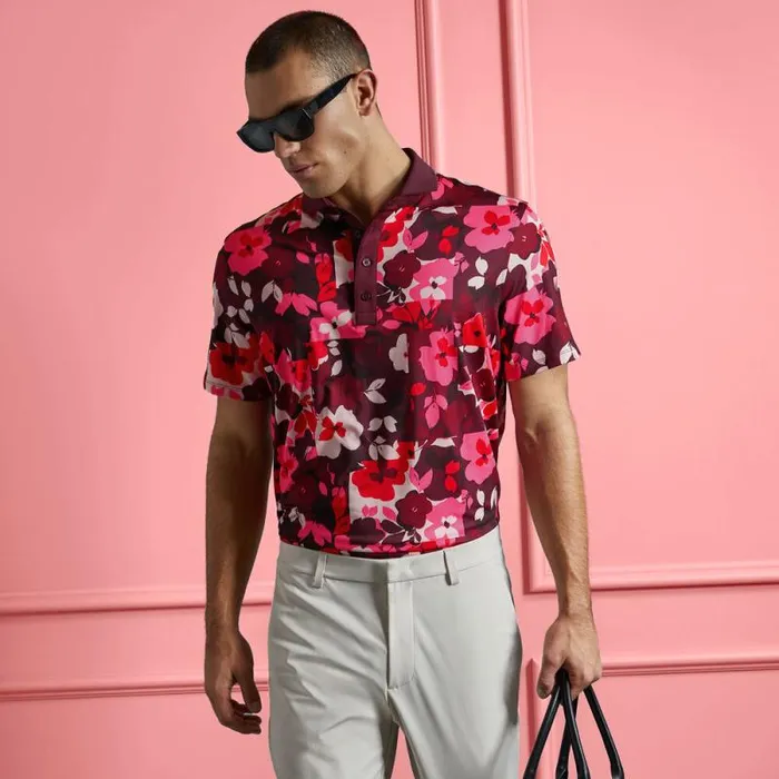 GFORE PATCHWORK FLORAL TECH JERSEY POLO Port Men Polos GFORE PATCHWORK FLORAL TECH JERSEY POLO Port Men Polos