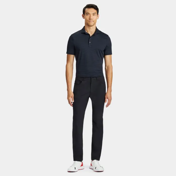 GFORE PERFORATED STRIPE TECH JERSEY MODERN SPREAD COLLAR POLO Onyx Men Polos GFORE PERFORATED STRIPE TECH JERSEY MODERN SPREAD COLLAR POLO Onyx Men Polos