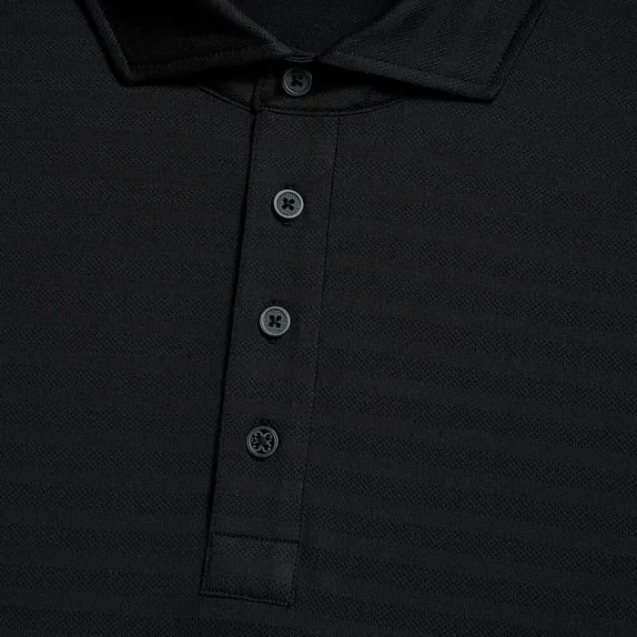 GFORE PERFORATED STRIPE TECH JERSEY MODERN SPREAD COLLAR POLO Onyx Men Polos GFORE PERFORATED STRIPE TECH JERSEY MODERN SPREAD COLLAR POLO Onyx Men Polos