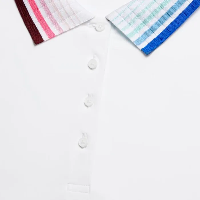 GFORE PLEATED CONTRAST COLLAR SILKY TECH NYLON LONG SLEEVE POLO Snow Women Polos and Shirts GFORE PLEATED CONTRAST COLLAR SILKY TECH NYLON LONG SLEEVE POLO Snow Women Polos and Shirts