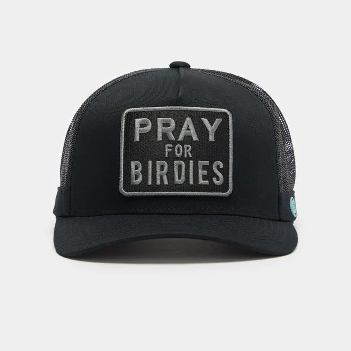 GFORE PRAY FOR BIRDIES COTTON TWILL TRUCKER HAT Onyx Men Hats GFORE PRAY FOR BIRDIES COTTON TWILL TRUCKER HAT Onyx Men Hats