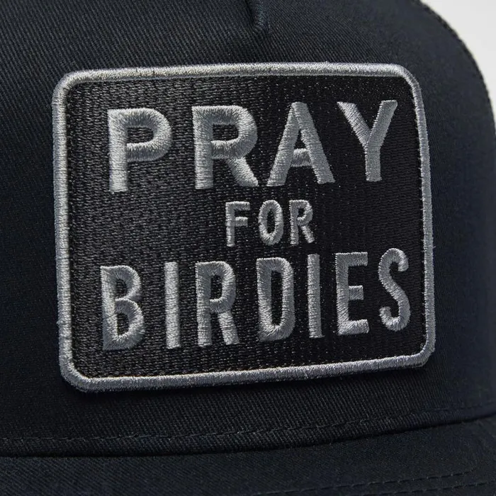 GFORE PRAY FOR BIRDIES COTTON TWILL TRUCKER HAT Onyx Men Hats GFORE PRAY FOR BIRDIES COTTON TWILL TRUCKER HAT Onyx Men Hats