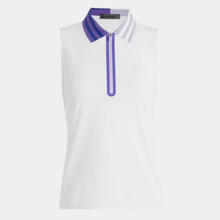GFORE QUARTER ZIP TECH PIQU SLEEVELESS POLO Snow Women Polos and Shirts