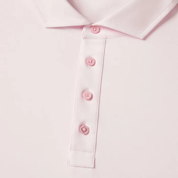 GFORE RIB GUSSET MLANGE ICE NYLON SPREAD COLLAR POLO Heather Blush Men Polos GFORE RIB GUSSET MLANGE ICE NYLON SPREAD COLLAR POLO Heather Blush Men Polos