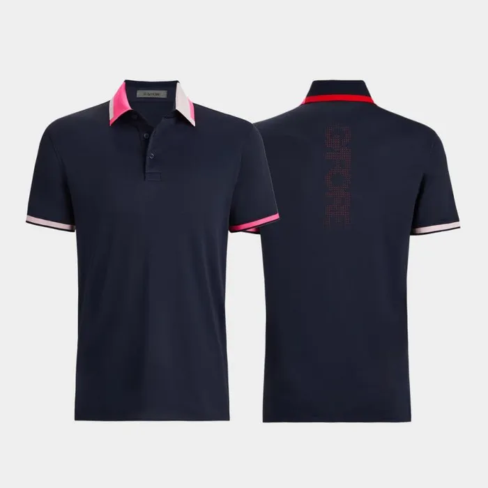 GFORE SILKY PIQU CONTRAST BANDED SLEEVE POLO Twilight Men Polos