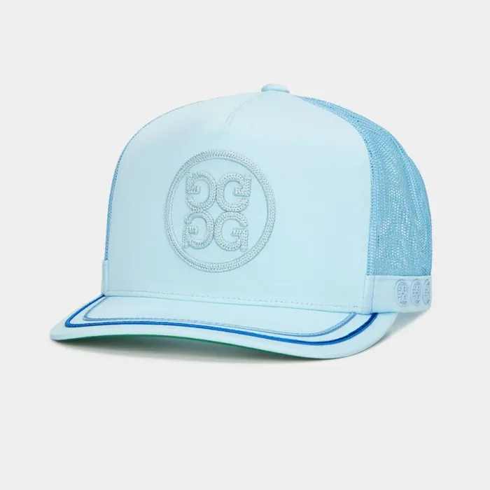 GFORE SOUTACHE KNIT INTERLOCK TALL TRUCKER HAT Powder MenWomen Hats