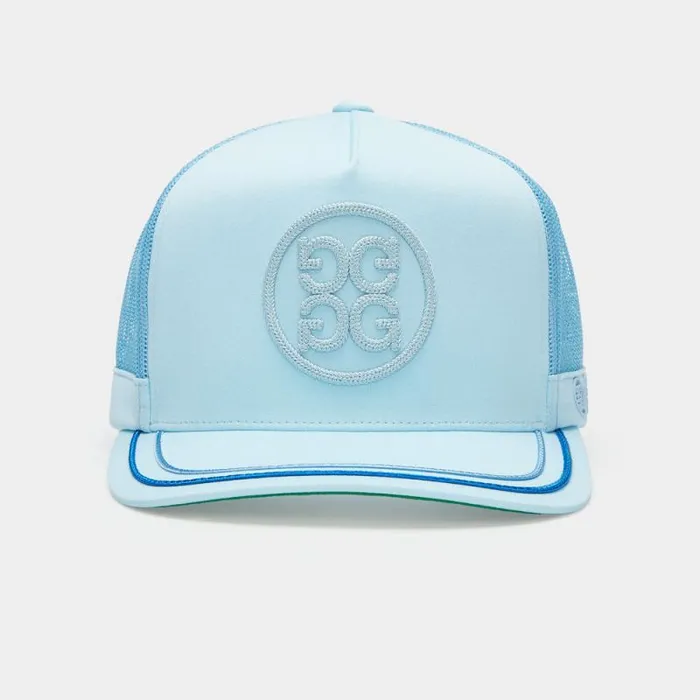 GFORE SOUTACHE KNIT INTERLOCK TALL TRUCKER HAT Powder MenWomen Hats