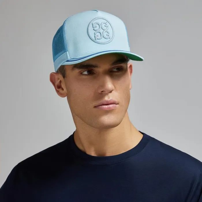 GFORE SOUTACHE KNIT INTERLOCK TALL TRUCKER HAT Powder MenWomen Hats