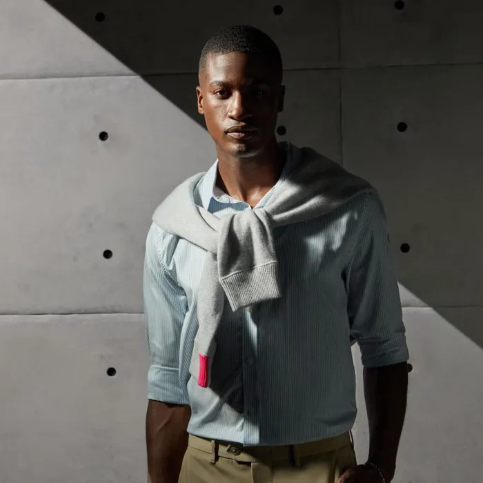 GFORE SPREAD COLLAR STRIPED STRECH DRESS SHIRT Baja Men Dress Shirts GFORE SPREAD COLLAR STRIPED STRECH DRESS SHIRT Baja Men Dress Shirts