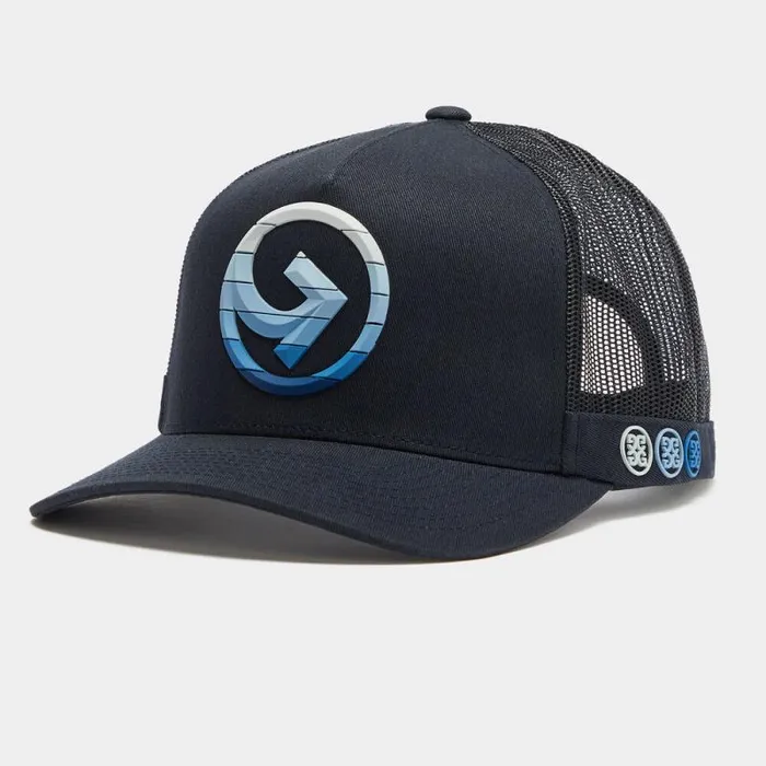 GFORE STRIPED QUARTER G COTTON TWILL TRUCKER HAT Ink MenWomen Hats
