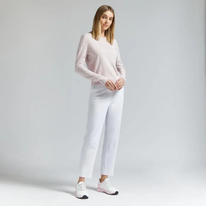 GFORE TIPPED MOTHER GOLFER MERINO WOOL CREWNECK SWEATER Blush Women Sweaters GFORE TIPPED MOTHER GOLFER MERINO WOOL CREWNECK SWEATER Blush Women Sweaters