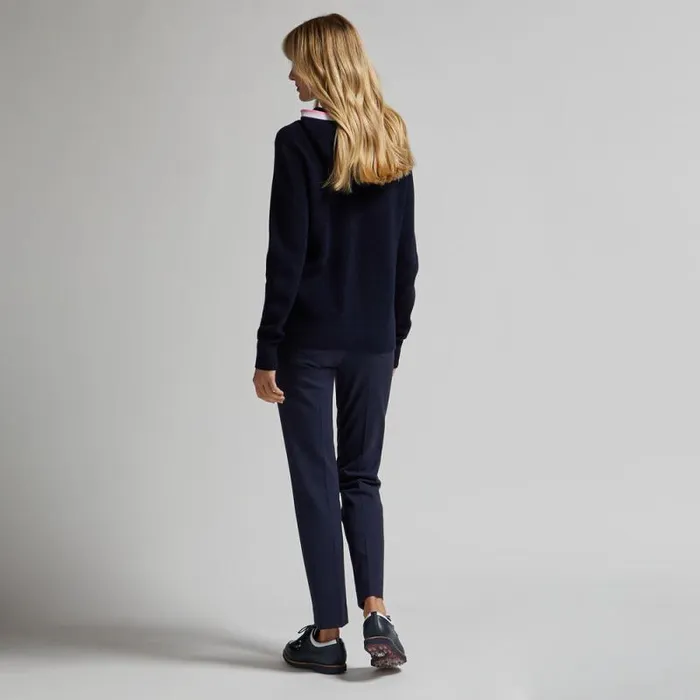 GFORE WAFFLE STITCH MERINO WOOL HOODED QUARTER ZIP SWEATER Twilight Women Hoodies and Tees