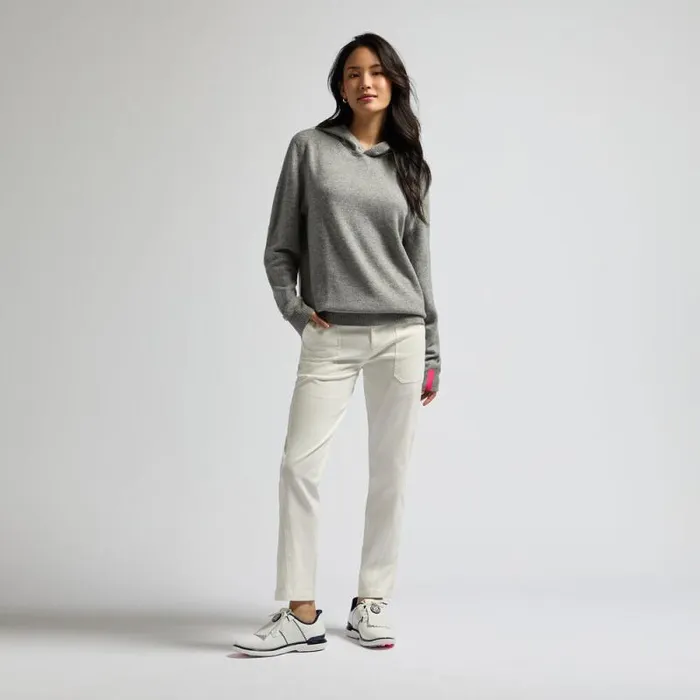 GFORE WASHABLE CASHMERE HOODED SWEATER Nimbus Melange Grey MenWomen Pullovers GFORE WASHABLE CASHMERE HOODED SWEATER Nimbus Melange Grey MenWomen Pullovers