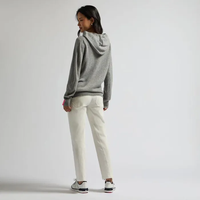 GFORE WASHABLE CASHMERE HOODED SWEATER Nimbus Melange Grey MenWomen Pullovers GFORE WASHABLE CASHMERE HOODED SWEATER Nimbus Melange Grey MenWomen Pullovers