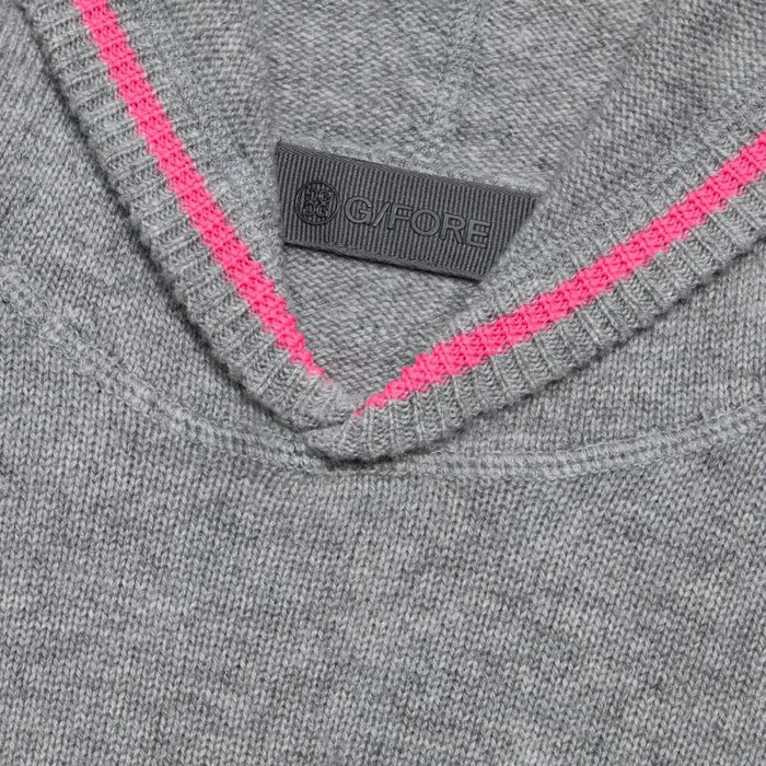 GFORE WASHABLE CASHMERE HOODED SWEATER Nimbus Melange Grey MenWomen Pullovers GFORE WASHABLE CASHMERE HOODED SWEATER Nimbus Melange Grey MenWomen Pullovers