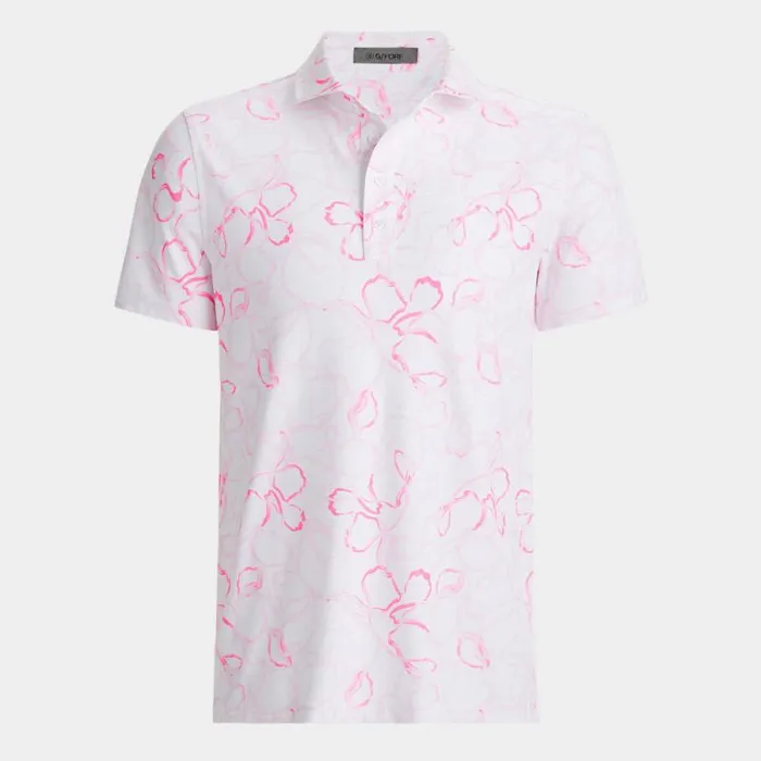 GFORE WATERCOLOUR FLORAL TECH PIQU POLO Blush Men Polos