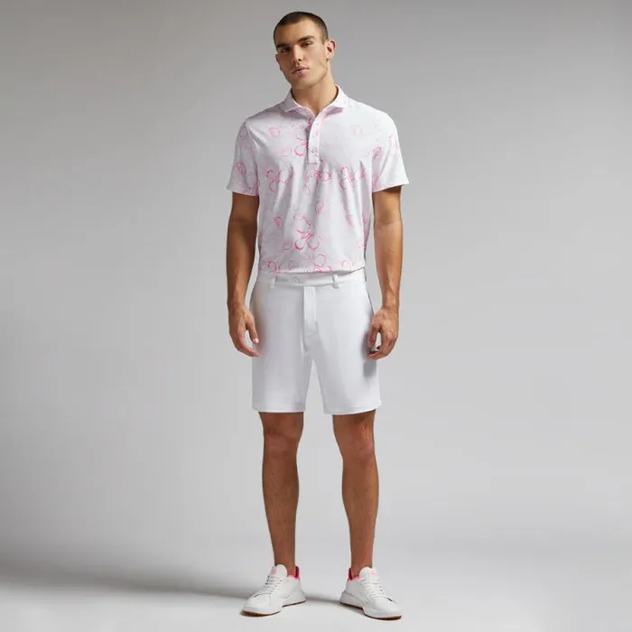 GFORE WATERCOLOUR FLORAL TECH PIQU POLO Blush Men Polos