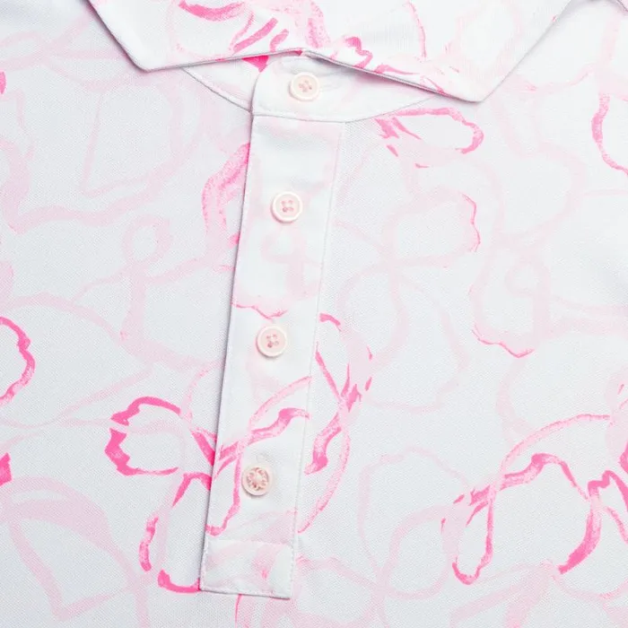 GFORE WATERCOLOUR FLORAL TECH PIQU POLO Blush Men Polos