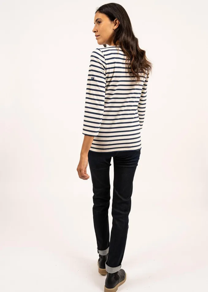 Galathee Ii Breton Striped Top With Sleeve Soft Cotton Ecrunavy Women Saint James Breton Striped Shirts